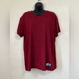 Echo Burgundy Ribbed V-Neck Tee 0523
